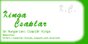kinga csaplar business card